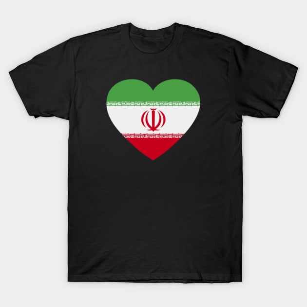 I Love Iran // Heart-Shaped Iranian Flag T-Shirt by SLAG_Creative